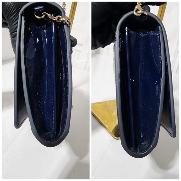Authentic CHRISTIAN DIOR Patent Montaigne Crossbody Bag Blue - Picture 9 of 14